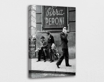 Napoli Italy Vintage Photo, Street Scene Canvas Print