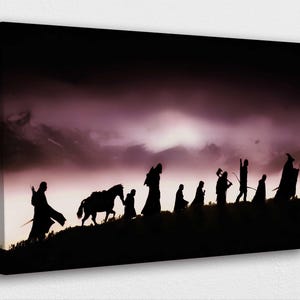 Best Fantasy Movie Canvas – Fellowship Canvas Wall Art – Modern Movie Poster Print – Epic Wall Decor – Canvas Art for Movie Lovers
