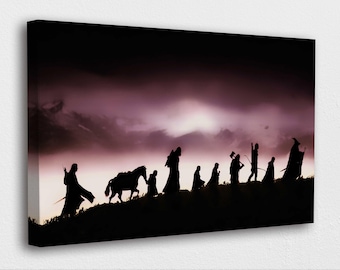 Canvaskunst fantasiefilm: Fellowship of the Ring - epische muurdecoratie