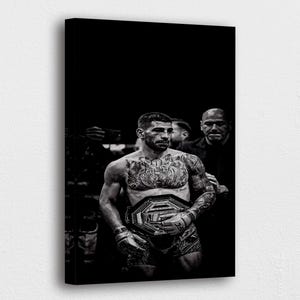 Ilia Topuria Canvas Poster, UFC Fighter Wall Art, Georgian Warrior Print, MMA Combat Sports Decor, UFC Gift, Fight Room Artwork, Ufc King