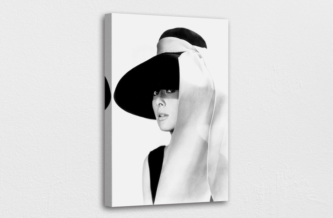 Audrey Hepburn Black & White Art: Iconic Hollywood Canvas Print - Etsy