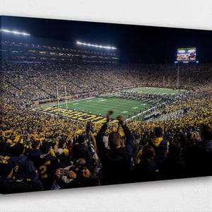 Michigan the Big House Stadium Canvas Wall Art | Poster, Canvas Prints for Home & Office Décor | Ready-to-Hang Poster or Canvas Art