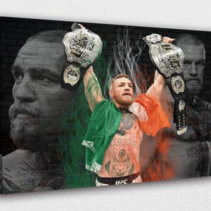 Conor McGregor Canvas Art: MMA Fighter Print, Man Cave Decor