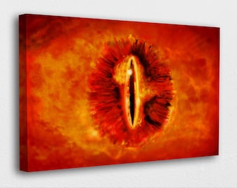 Handgjord oljemålning av Saurons öga: Fantasy Mordor Art