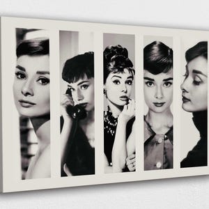 Audrey Hepburn Collage Art: Ready to Hang Canvas Print or Poster image 1