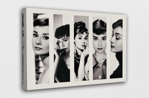 Audrey Hepburn Collage Art: Ready to Hang Canvas Print or Poster