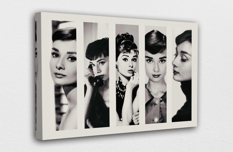 Audrey Hepburn Collage Art: Ready to Hang Canvas Print or Poster image 1