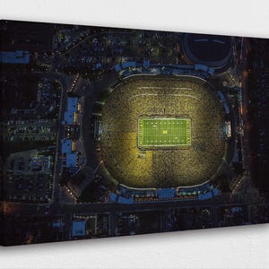 Michigan Stadium At Night Canvas Wall Art | Poster, Canvas Prints for Home & Office Décor | Ready-to-Hang Poster or Canvas Art