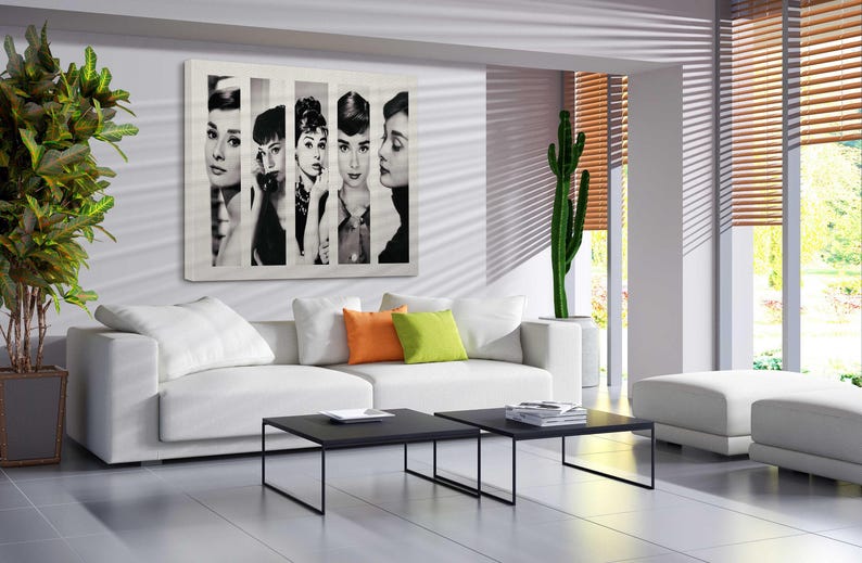 Audrey Hepburn Collage Art: Ready to Hang Canvas Print or Poster image 3