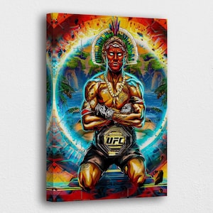 Alex Pereira UFC Champion Canvas Art: Motivational MMA Fighter Decor