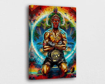 Quadro su tela con campione UFC Alex Pereira: decorazione motivazionale per combattente MMA