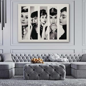 Audrey Hepburn Collage Art: Ready to Hang Canvas Print or Poster image 2