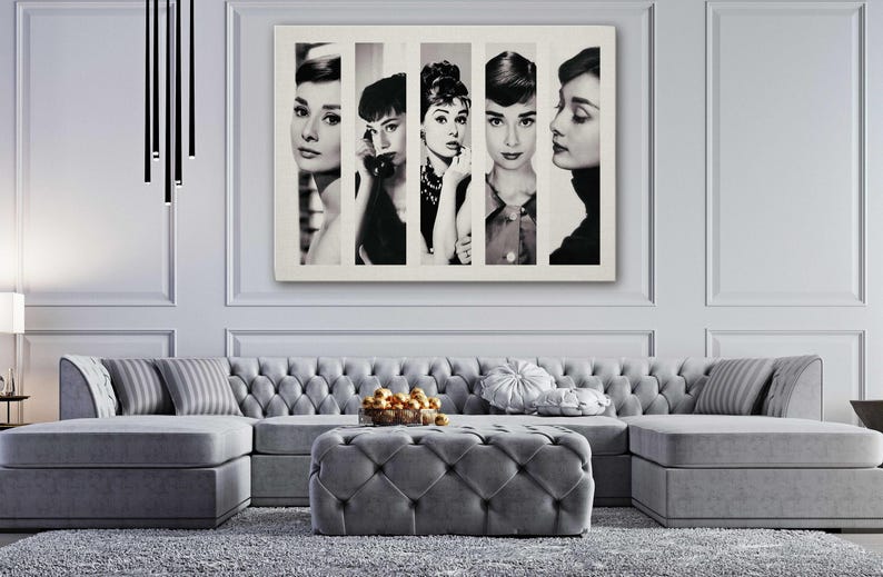 Audrey Hepburn Collage Art: Ready to Hang Canvas Print or Poster image 2