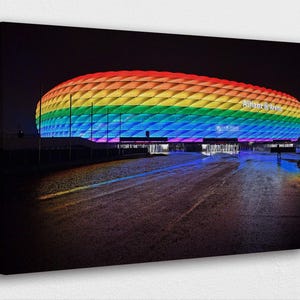 Impressão em tela do Estádio Allianz Arena: decoração para casa pronta para pendurar