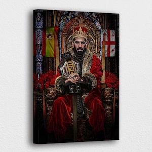 Ilia Topuria Canvas Poster, UFC Fighter Wall Art, Georgian Warrior Print, MMA Combat Sports Decor, UFC Fan Gift, Fight Room Artwork