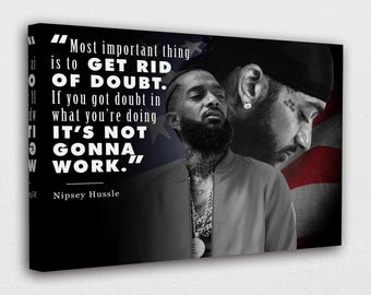 Nipsey Hussle Art Canvas: Motivational Quote Wall Decor