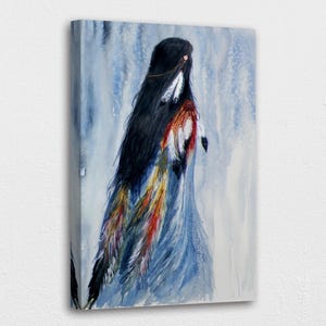 American Indian Art Canvas-Native American Angel Woman Poster/Printed Picture Wall Art Decoration POSTER or CANVAS READY to Hang
