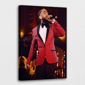 Nipsey Hussle Art Canvas Print: Red Suit, Ready to Hang