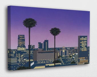 Hiroshi Nagai Downtown Sunset Retro Japanese Art Print Poster