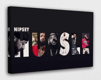 Nipsey Hussle Art: Hip Hop Photo Collage Canvas Print