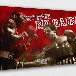 Rocky III Canvas Art: Balboa vs. Lang - &#39;No Pain No Gain&#39;