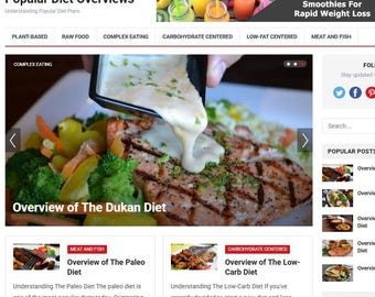 Popular Diet Plans Premade Website Wordpress Theme Template Blogging Digitally Download Done For You Blog Theme For Bloggers