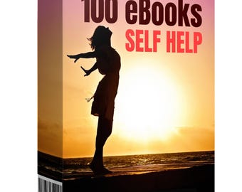 Paquete de 100 libros electrónicos de autoayuda con derechos de reventa (MRR), biblioteca de desarrollo personal, guías de coaching de bienestar y productos digitales PLR.