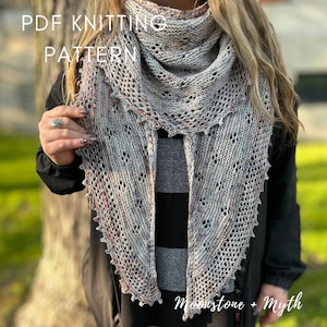 Alpine Blossom Shawl, KNITTING PATTERN, PDF, knit shawl, printable, witchy shawl, scarf, wrap, knit shawl, cozy, cottagecore, knitted shawl