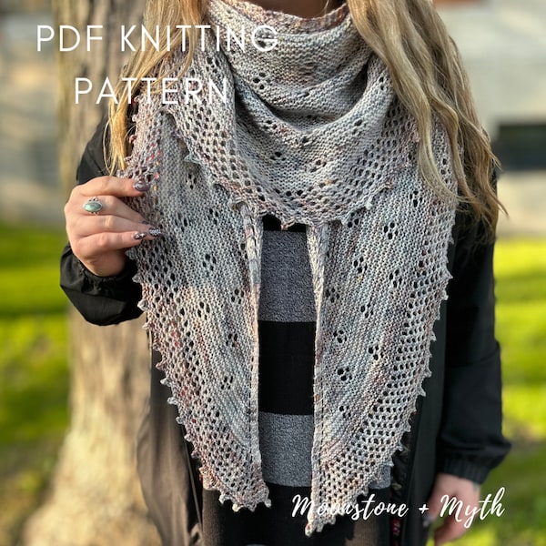 Alpine Blossom Shawl, KNITTING PATTERN, PDF, knit shawl, printable, witchy shawl, scarf, wrap, knit shawl, cozy, cottagecore, knitted shawl