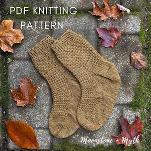 Sunday Waffles Socks, KNITTING PATTERN, PDF, knit socks, printable, knits, yarn, socks, waffle stitch, cozy socks, cottage, Fiber art