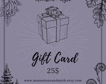 Gift card, gifts, gift for, witchy, candle, holiday, Yule, birthday, Halloween, electronic gift card, witch, cottagecore, forest, moon