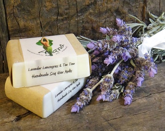 Lavender Lemongrass & Tea Tree Handmade Soy Melts - (Essential Oil) - Flat Rate Shipping Now Available!