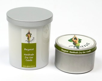 Bergamot Essential Oil Handmade Soy Wax Candle - Flat Rate Shipping Now Available!