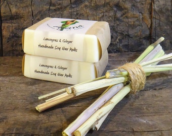 Lemongrass & Ginger Handmade Soy Melts - (Essential Oil) - Flat Rate Shipping Now Available!