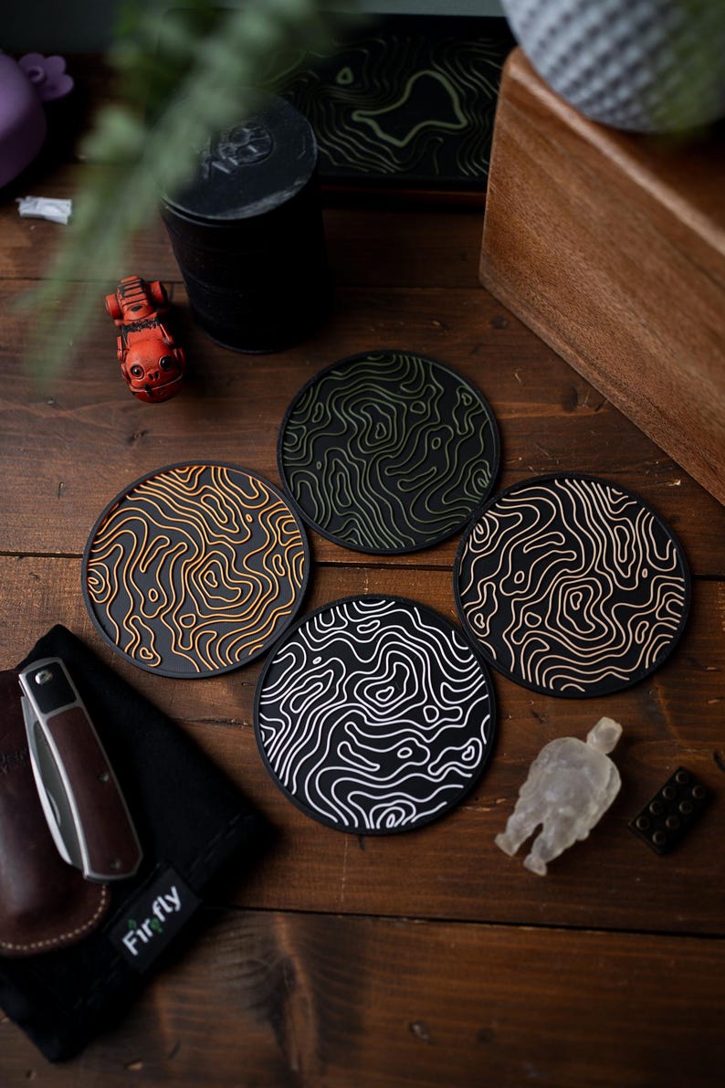 Round Map Coaster 3D Printed Topographic Coaster - Etsy