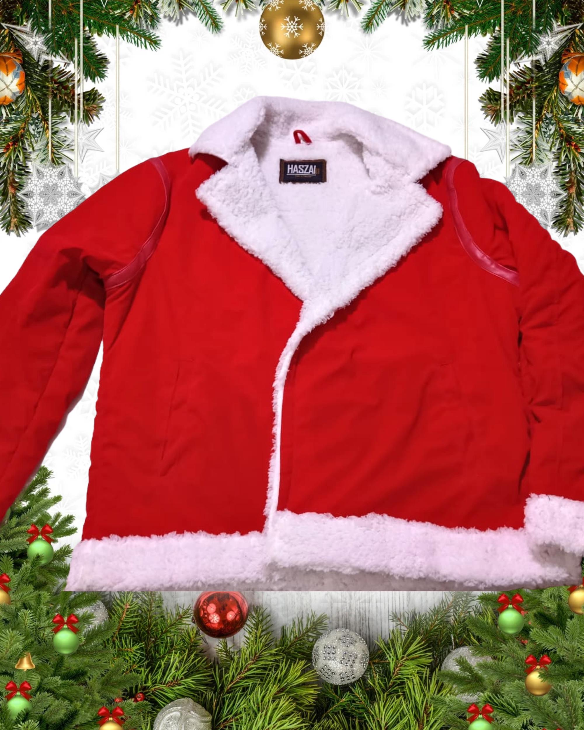 ジャケット・アウター Santa Men's Red Sherpa Christmas Jacket: Festive Fleece Santa Coat - Etsy