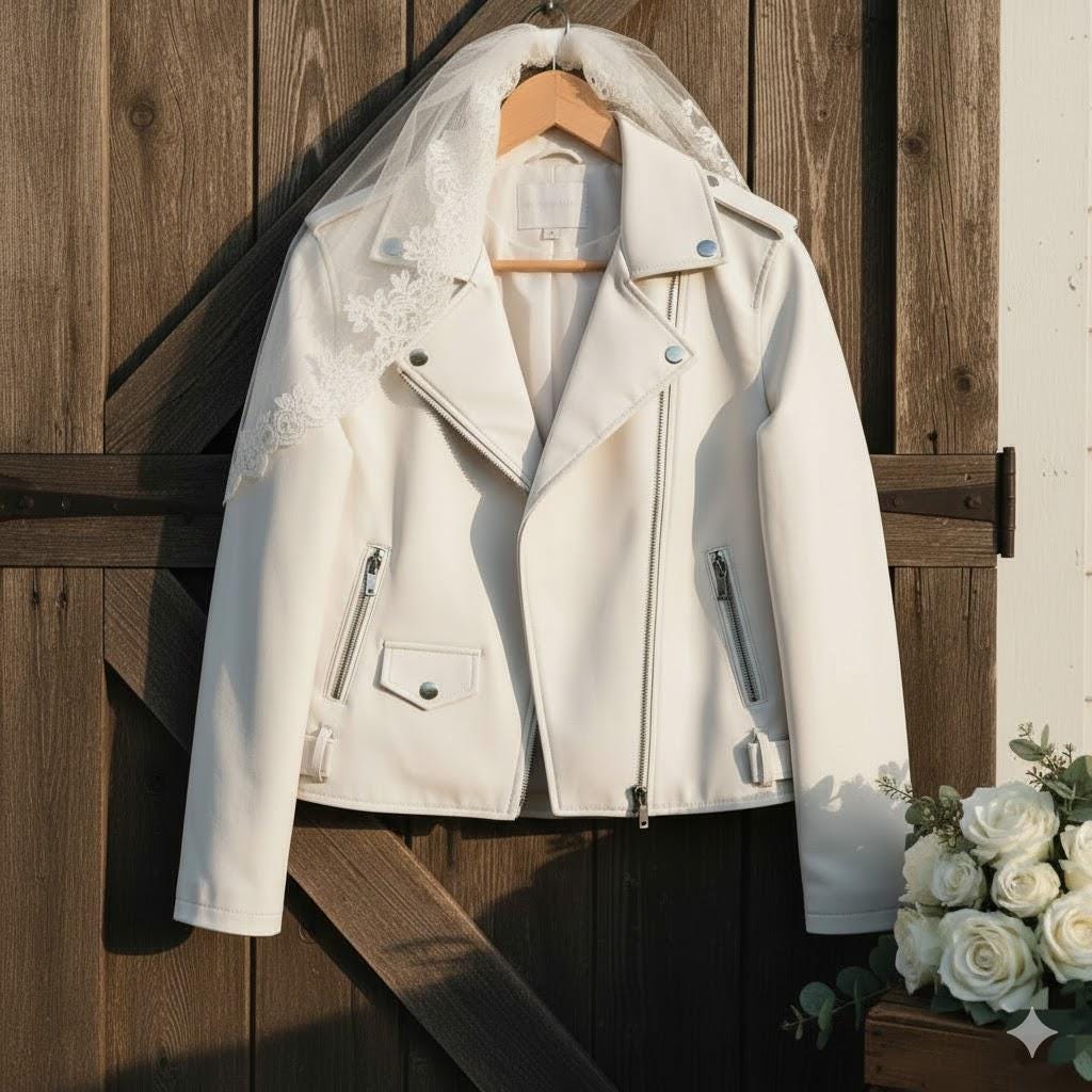 Personalized Bridal Leather Moto Jacket | 