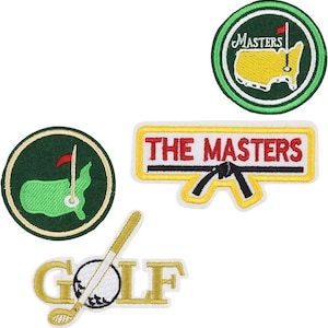 4 PCS Masters Golf Iron-On Patches: Embroidered Caddy Costume Appliques for Hats, Backpacks