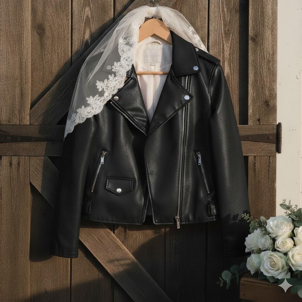 Personalized Bridal Leather Moto Jacket | 