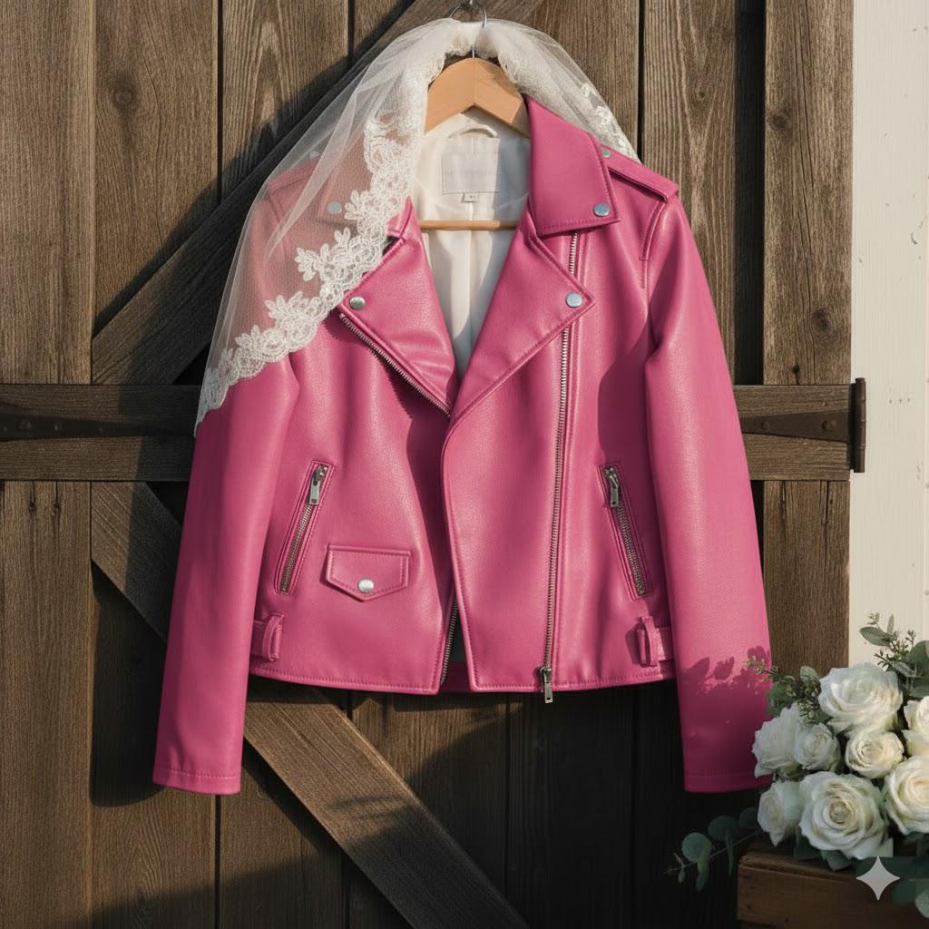 Personalized Bridal Leather Moto Jacket | 