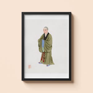 Vintage Buddhist Monk Poster - Chinese Costumes - Traditional Chinese Art Wall Art