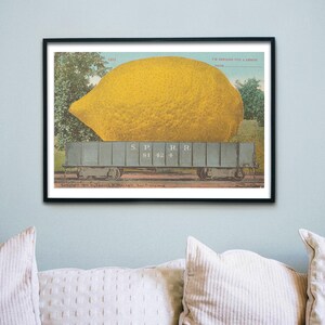 Vintage Lemon Poster - Train Art by Edward Henri Mitchell - Food Wall Decor