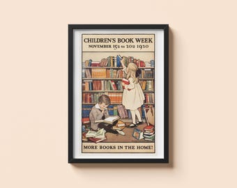 Vintage Children's Book Poster - Jessie Willcox Smith - Boston Public Library - Reading Wall Art