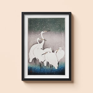 Vintage Egret Group Poster - Ohara Koson - Japanese Bird Art Wall Art