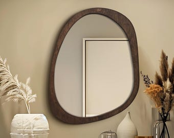 Organic Living Room Mirror | Wavy Accent for Entryway, Sofa Wall, Boho Home Decor