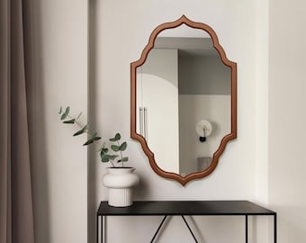 Arabic Statement Wall Decor, Custom Moroccan Mirror, Quatrefoil Frame Mirror, Entryway Focal Point Decor, Bathroom Vanity Mirror