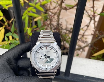 G-Shock argentée personnalisée - Édition miroir platine