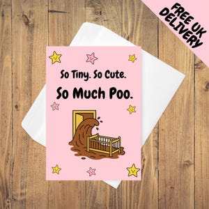 New Baby  - So Much Poo Card - Rude/Respectful
