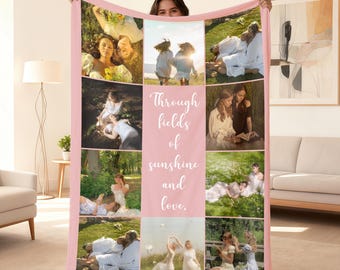 Custom Best Friend Photo Blanket Collage, Personalized Blanket, Love Blanket, Picture Blanket With Text, Memorial Blanket, Best Friend Gift