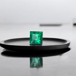 05 mm 0.74 Cts Natural Zambian Emerald Square Cut Vivid Green Color Untreated Loose VS Fine Emerald Gemstone